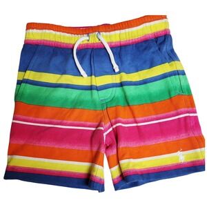 Kids Polo Ralph Lauren Size 3 Rainbow Striped Terry Athletic Shorts NWOT